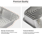 GrillChef Aluminum Foil Pans with Lids, Disposable 9x13 Baking Pans, 25 Pack Tin Foil Holders Half Size for Cake, Steam Table, Cooking, Heating, Storing, Aluminum Trays Heavy Duty