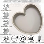 Heart Shaped Cake Pans 8 Inch – 1 PCS Nonstick Silicone Heart Cake Pan for Baking, Oven & Microwave Safe Molds – Durable, Easy-Clean Matte Surface - Grade Novelty Shaped Cake Pans (Grey)