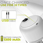 White 3 CUP Electric mini garlic crusher, USB rechargeable portable electric food crusher, wireless small kitchen processor for crushing garlic, ginger, chili, minced meat, onions, etc.(350+250+100ml)