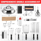 PARGRILL 128 PCS Griddle Accessories Kit - Premium Flat Top Grill Accessories Set for Blackstone & Camp Chef, Stainless Steel BBQ Tool Utensils Gift Grilling Set for Lover Outdoor Men Women dad