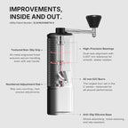 TIMEMORE C5 Pro Manual Coffee Grinder with S2C-042-III Conical Burr, 0.031mm Precision Adjustment, All-Metal Portable Hand Coffee Mill for Espresso/French Press/Pour Over - Black