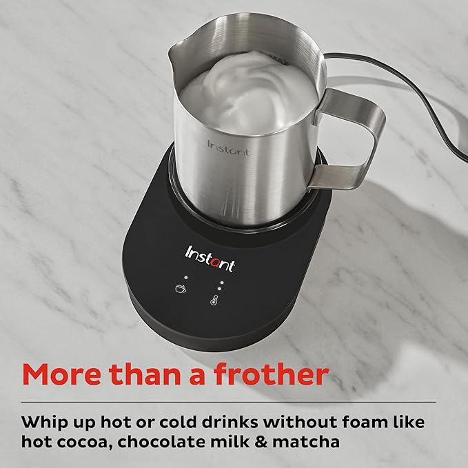 Instant Pot Instant MagicFroth 9-in-1 Electric Milk Steamer and Frother, 17oz Stainless Steel Pitcher, Hot and Cold Foam Maker and Milk Warmer for Lattes, Cappuccinos, Macchiato