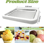 Rolled Ice Cream Maker, New At-Home Ice Cream Roller Maker, DIY Fun Family Activity Instant Ice Cream Tray with Instant Freeze Tray and 2 Scrapers(White+Pink)