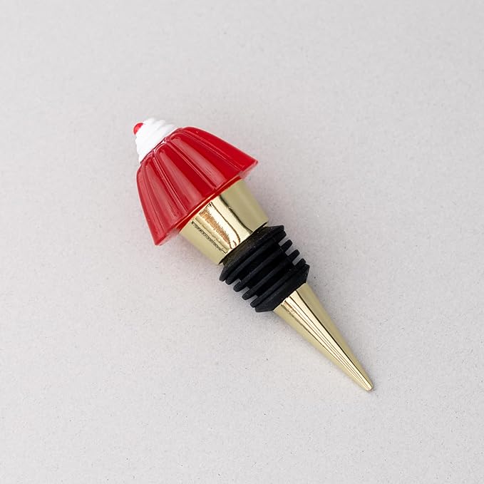 ban.do Cute Wine Stopper, Novelty Bottle Cork for Wine or Champagne, Metal Wine Plug, Bar Tool and Home Decor (Jelly Dessert)