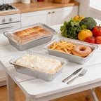 Aluminum Pans with Lids (60 Pack, 8.5"×6") 2.25 LB Capacity Foil Pans with Lids - 60 Pans and 60 Clear Dome Lids - Disposable Food Containers Tin Foil Pans for Baking, Meal Prep,Storage and Freezer