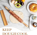 Koville Marble Rolling Pin, Non-Stick Polished Dough Roller, Pasta, Dumpling, Ravioli, Fondant,Pie Crust, Kitchen Baking Pastry Tools Red Marble