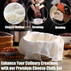 25 Pcs Cheese Cloths for Straining, 20x20 Inch Grade 100 Precut Cheese Cloth With Fabric Fine Mesh Cloth, 100% Unbleached Cotton, Reusable Muslin Cheesecloth for Straining, Juicing, Cooking Turkey