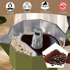 Aluminum 9 Cup 450ml Moka Pot Express Coffee Maker Stovetop Espresso Colorful Coffeemaker Italian Classic Style Brewing Greca Cafe Mocha Machine for Cafeteras Lover Camping Travel and Home Use 15oz