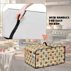 Coffee Kettle Print Toaster Oven Dust Cover, Fingerprint Protectors and Greasy Protection Machine Washable Universal Toaster Oven Protector for Kitchen, (Small-14.5*18.46*9 inches)