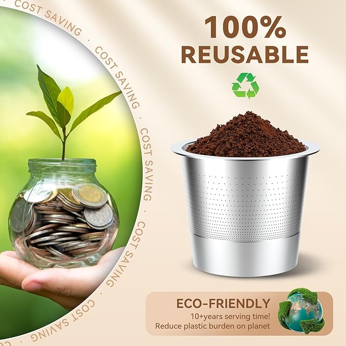 CAPMESSO Reusable Coffee Pods for Keurig: Stainless Steel Refillable K Cup - Reusable Coffee Filter for Keurig 1.0 Coffee Maker, Permanent (4 Reusable k cups for Keurig 1.0)