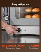 VEVOR Commercial Convection Oven, 4.24 cu.ft Countertop Oven for Full-Size Pans, Electric Convection Ovens with 4 Racks, 360° Hot Air Circulation, for Bakery, Restaurant & Pizza Shop (208-240V 5000W)