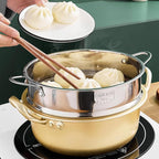 BinaryABC Stainless Steel Dumpling Steamer Basket for Pot,26cm Steamer Insert for Food Veggie Rice Noodle Roll (10.23INCH)