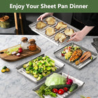 ROTTAY Small Baking Sheet Pan with Wire Rack Set [2 Pans + 2 Racks], 1/8 Stainless Steel Cookie Sheets for Oven, Warp Resistant & Heavy Duty & Rust Free, Size 9 x 7 x 1 Inches