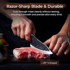 Meat Cleaver Butcher Knife Set of 15PCS, Hand Forged Knives Set for Kitchen, High Carbon Japanese Knife Set with bag & 6 Accessories, Boning Knife for Meat Cutting, Outdoor Cooking BBQ Camping Gift