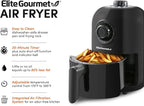 Elite Gourmet EAF1121 Personal 1.1 Qt. Compact Space Saving Electric Hot Air Fryer Oil-Less Healthy Cooker, Timer & Temperature Controls, 1000W