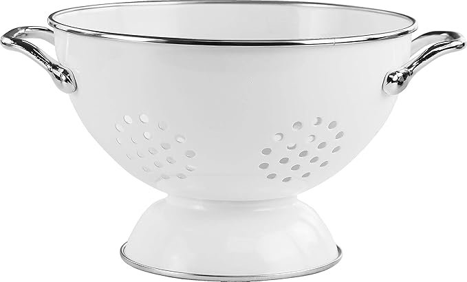 Calypso Basics by Reston Lloyd Powder Coated Enameled Colander, 1.5 Quart, White