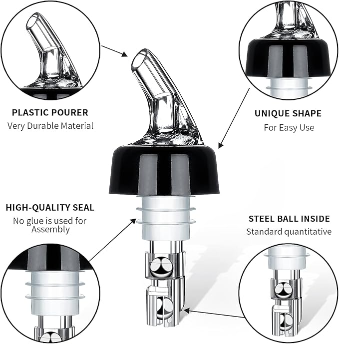 Automatic Measured Bottle Pourer - 1.5oz/45ml Quick Shot Spirit Measure Pourer Drinks Wine Cocktail Dispenser Home Bar Tools