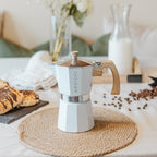 GROSCHE Milano Moka Stovetop Espresso Coffee Maker (3 Cup / 150 ml, White)