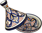 Moroccan Handmade Serving Tagine Exquisite Ceramic With Vivid colors Original 8 inches Across