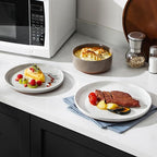 MALACASA Plates and Bowls Sets, 12 Pieces Modern Stoneware Dinnerware Set for 4 Kitchen Dinner Set Ceramic Dishware Dishes Set Microwave and Dishwasher Safe, Multicolor, Series TARA