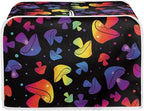 JEOCODY Colorful Mushroom Toaster Fabric Quilted 2 Slice Toaster Appliance Dust-proof Cover for Kitchen Small Appliance Dust Cover and Fingerprint Protection