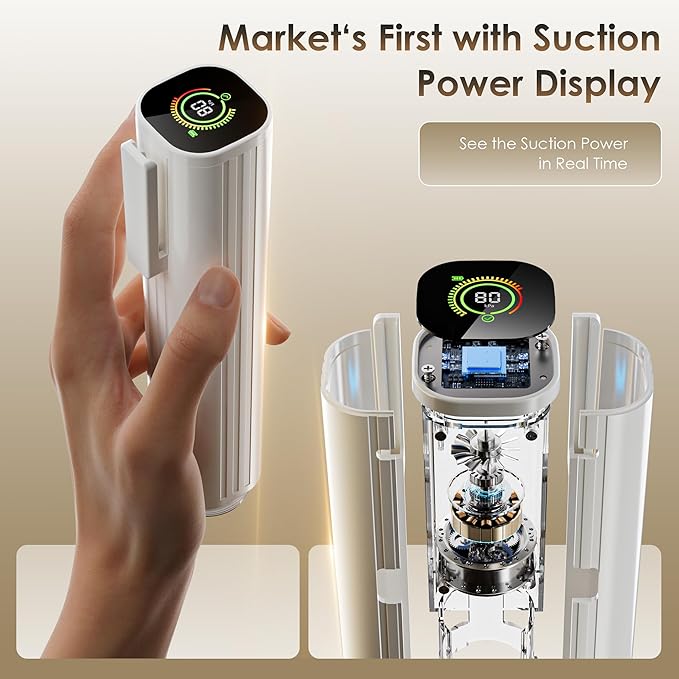 Compact Vacuum Sealer for Food (Vacuum Sealer Machine + 30 Reusable Vacuum Bags) Powerful Handheld Vacuum Sealer Machine, Featuring LED Pressure Display, Portable Food Sealer