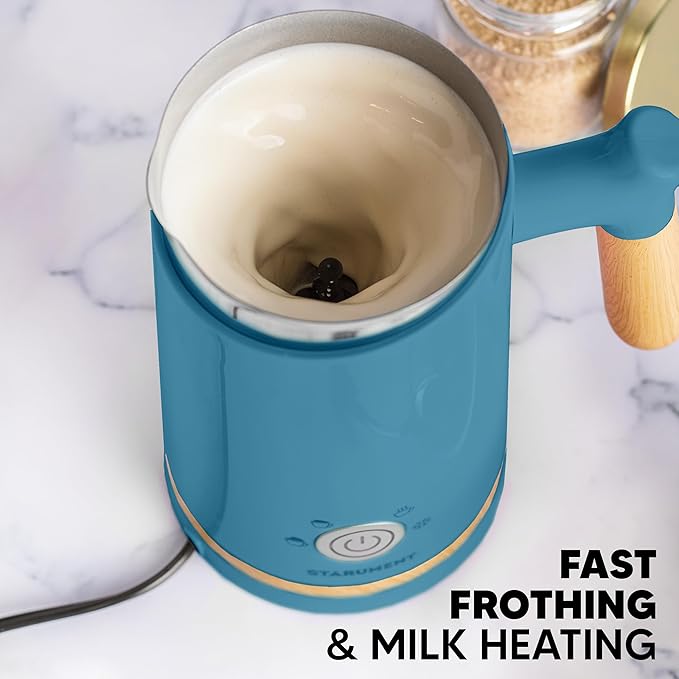 Starument Electric Milk Frother - Automatic Milk Foamer & Heater for Coffee, Latte, Cappuccino, Other Creamy Drinks - 4 Settings for Cold Foam, Airy Milk Foam, Dense Foam & Warm Milk - Easy to Use