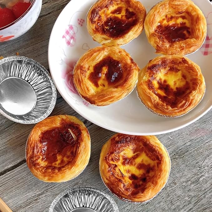 100 Pcs Aluminum Foil Mini Pans, Great for Baking Tarts, Quiche, Pudding, etc.