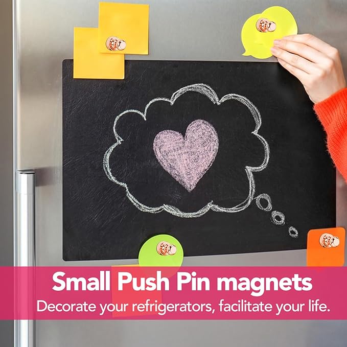 LOVIMAG Fridge Magnets 18Pcs Refrigerator Whiteboard Small Strong Magnet Classroom Kitchen Accessories Decorative Locker Set Decor Must Haves Office Calendar Refrigerador Magnetic Cute Rose Gold