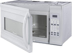 Impecca 1.6 cu. ft. Over-the-Range 30” Microwave Oven 1000 Watts, with Surface Light, 2 Speed Vent System, Touchpad Controls, Digital Clock, Timer, LED Display and Child Lock, White