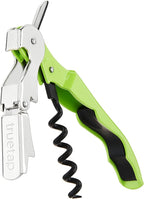 True Truetap Double Hinged Waiter's Corkscrew Wine Opener, Stainless Steel Wine Bottle Opener with Built In Foil Cutter, Home Bar Tools, Bar Cart Accessories, Wedding Gifts, Set of 1, Lime Green