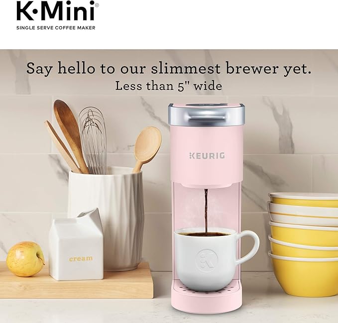 Keurig K-Mini Single Serve K-Cup Pod Coffee Maker, 6 to 12oz Brew size, with Cord Storage, Perfect for Small Spaces, Dusty Rose