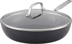 KitchenAid Hard Anodized Induction Nonstick Fry Pan/Skillet with Lid, 12.25 Inch, Matte Black