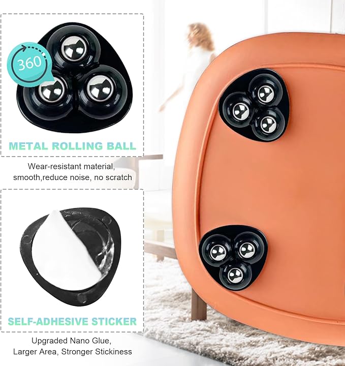 Appliance Casters - Furniture Sliders & Appliance Rollers for Kitchen, Coffee Machine, Blender, Oven - Helps Mom or Wife Easily Solve Countertop Sliding (Black, 4pcs)