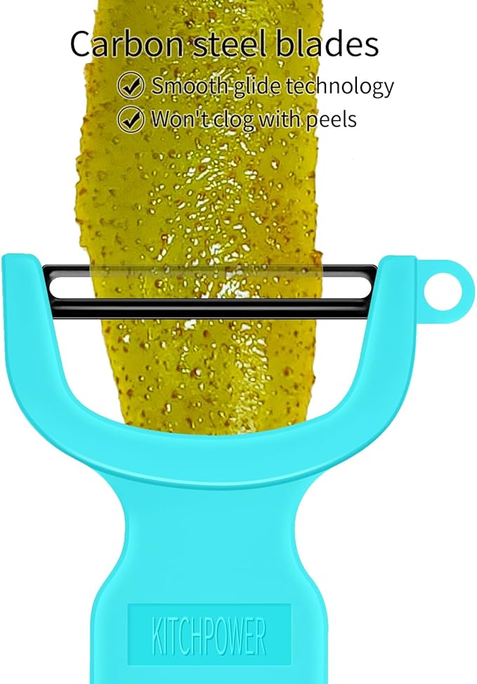 Original Vegetable Peeler, Potato Peelers for kitchen Carbon Steel Blade 3-Pack Orange/Blue/Yellow