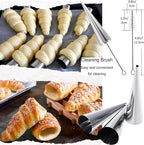 39 Pack Cannoli Forms Kit, Cannoli Forms Pastry Roll Molds with Piping Bags Reusable, Cleaning Brush, Long Cream Icing Piping Nozzle Baking Accessories Tool for Mum and Baker