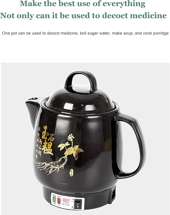 Electric Smart Herbal Pot, Automatic Chinese Medicine Decoction Pot, 3 Temp Modes (Boil/Simmer/Warm), Auto Shut-Off & Boil-Dry Protection, for TCM, Herbs, Tea