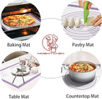 Non-stick Silicone Pastry Mat, Extra Large Silicone Baking Mat for Cookie Bread Pizza Pie Crust, Silicone Dough Mat for Rolling, Non-slip& Heat Resistant Purple 32X24 INCH