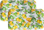 LEHAHA Melamine Lemon Large Rectangular Serving Tray/Platters Set of 2, 17.5" x 10", 2-Piece Melamine Platters Serving Set,Dishwasher Safe