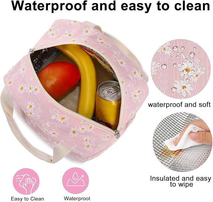 Bluboon Lunch Box for Women Cute Lunch Bag Reusable Insulated Lunch Bags Large Capacity Lunchbox Cooler for Work Picnic or Travel