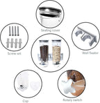 Milky House Food Dispensers Wall Mount, 2 Pack Dry Cereal Dispenser, Convenient Storage Dual Control for Cereal Nuts, Coffee Beans Trail Mix Candy Oatmeal Rice Pasta Candy Container, Cereals Bank 3L