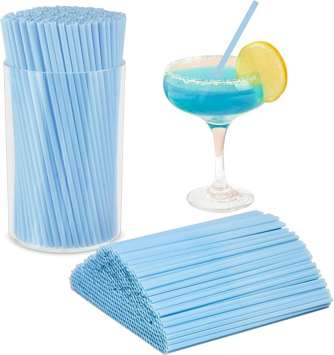 500 Pcs Light Blue Coffee Stir Sticks Set 5x0.12 inch Cocktail Straws Acrylic Stir Stick Holder Baby Blue Straws Disposable Drink Stirrers for Coffee Bar Tea Party Supplies Home