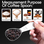 Coffee Scoop 2 tablespoon Measuring Spoons(30ml 2pcs), Ergonomics Design Coffee Scooper 2 tbsp Metal Stainless Steel Manufacture，coffee scoop for ground coffee Protein Powder Sugar Cereal,Etc.