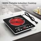 Single Burner Electric Cooktop 1800W - 110V Electric Stove Top Burner Portable Stove with Touch Control 9 Power Level - Induction Cooktop with Child Safety Lock Timer for Home Camping