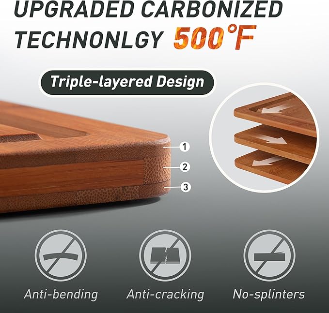 Extra Large Bamboo Cutting Board with Non Slip Feet and Over Sink Butcher Block Chopping Board Wooden Cutting Boards Solid Thick Juice Groove Big Xl XXl xlarge Kitchen Counter Organic Meat BBQ Kit
