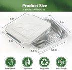 Thickened 35 Pack Heavy Duty Aluminum Pans with Lids, 8x8 Square Disposable Aluminum Baking Pans, Small Foil Pans with lids for Cooking, Meal Prep, Catering, Events, Carton Packaging