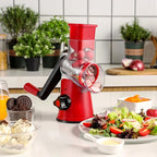 Cheese Grater Rotary, Rotary Grater for Kitchen, Kitchen Grater Vegetable Slicer with 3 Drum Blades, Fast Cutting Cheese Shredder for Vegetables and Nuts