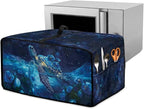 Starry Sky Ocean Turtle Print Toaster Oven Dust-proof Cover, Heat-resistant Anti Fingerprint Microwave Oven Cover, Compatible with Most Small Appliance (Small-14.5 * 18.46 * 9 inches)