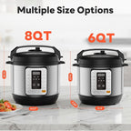 DUMOS Electric Pressure Cooker 16-in-1, 8QT Programmable Multi Cooker with 12 One-Touch Presets, Soup Steam Yogurt and More, Ceramic Inner Pot Delay Start & Keep Warm, Includes Recipe Guide, Silver