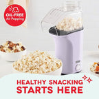 DASH Hot Air Popcorn Popper Maker with Measuring Cup to Portion Popping Corn Kernels + Melt Butter, 16 Cups - Lavender